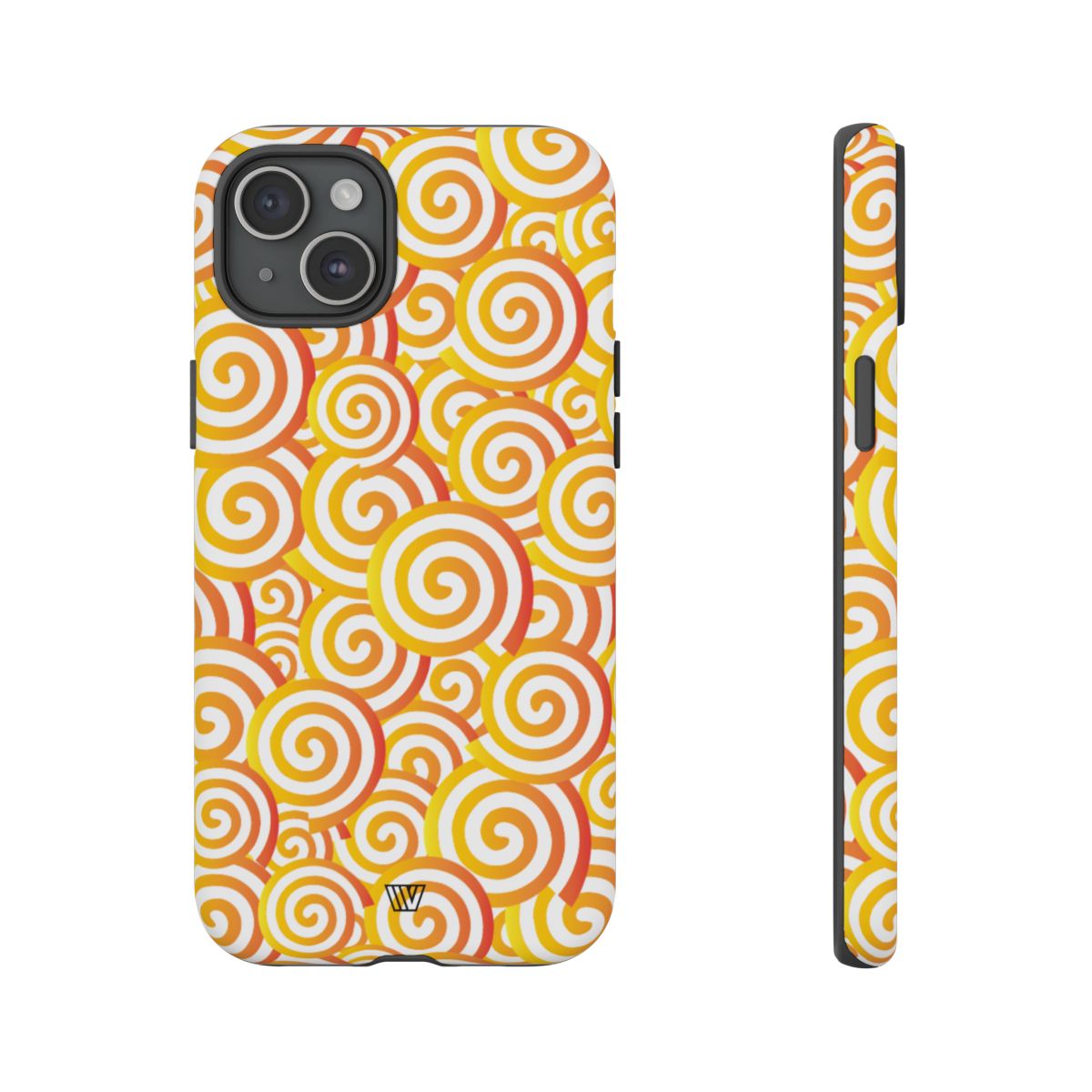 Abstract Spiral Orange Tough Phone Case – iPhone 15 Plus, Matte