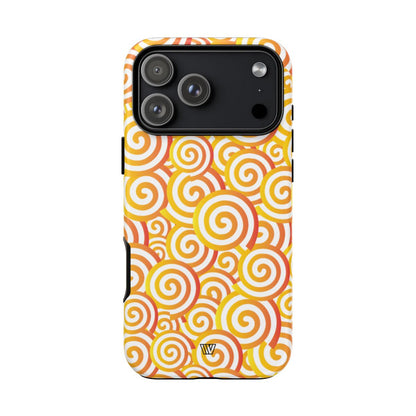 Abstract Spiral Orange Tough Phone Case – iPhone 17 Pro Max, Matte