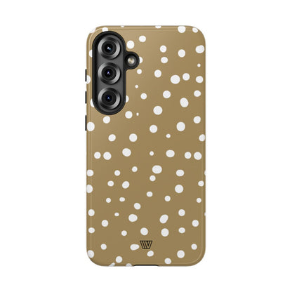 Dark Beige Dots Tough Phone Case – Samsung Galaxy S25 Plus, Glossy