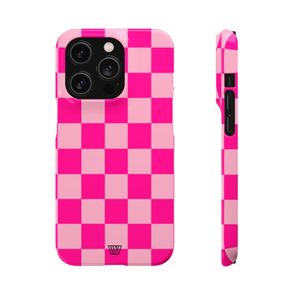 HOT PINK CHECKERBOARD | Slim Phone Case