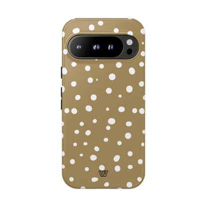 Dark Beige Dots Tough Phone Case – Google Pixel 9 Pro, Glossy