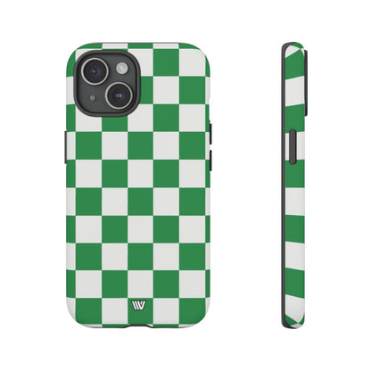 GREEN WHITE CHECKERBOARD | Tough Phone Case