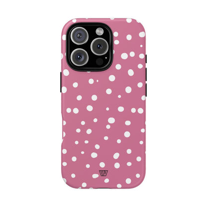 Blush Red Dots Tough Phone Case – iPhone 16 Pro, Matte