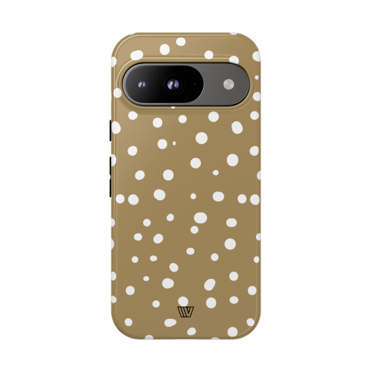 Dark Beige Dots Tough Phone Case – Google Pixel 9, Glossy