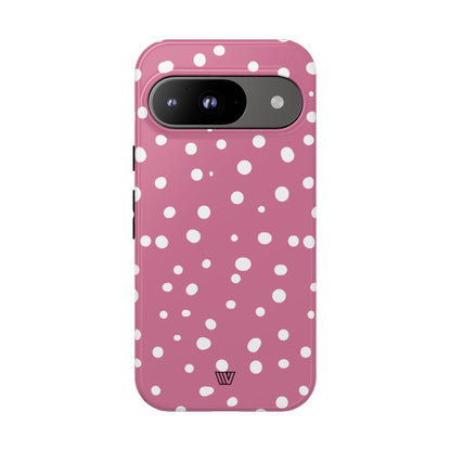Blush Red Dots Tough Phone Case – Google Pixel 9, Glossy
