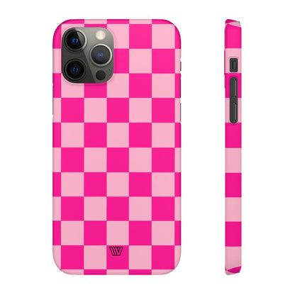 HOT PINK CHECKERBOARD | Slim Phone Case