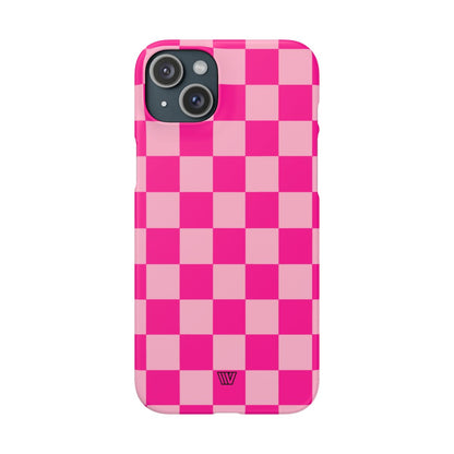 HOT PINK CHECKERBOARD | Slim Phone Case