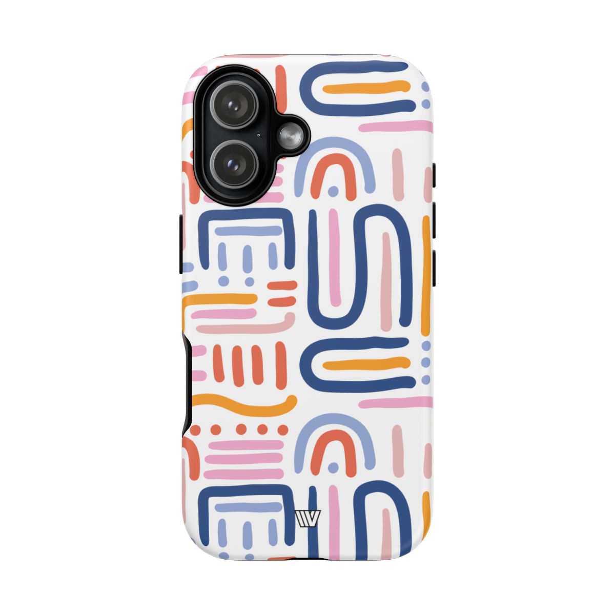 Memphis Bold Lines Tough Phone Case – iPhone 17, Matte