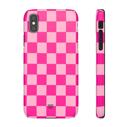 HOT PINK CHECKERBOARD | Slim Phone Case
