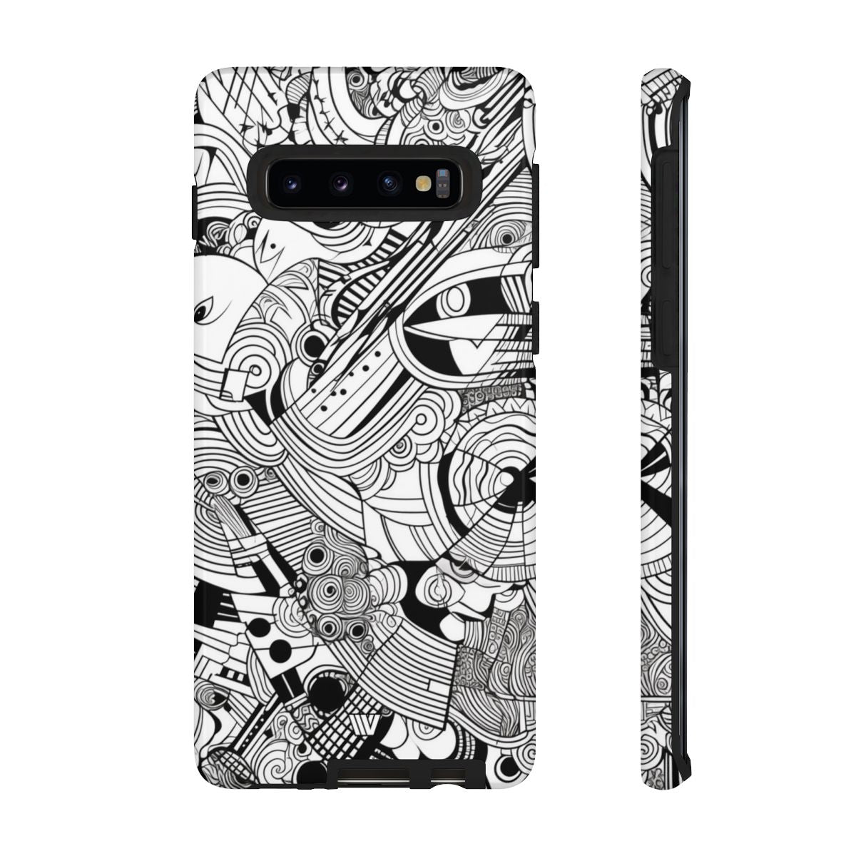 B&W ABSTRACT DOODLE | Tough Phone Case