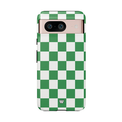 GREEN WHITE CHECKERBOARD | Tough Phone Case