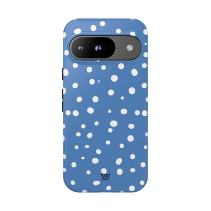 Dusty Blue Dots Tough Phone Case – Google Pixel 9, Glossy