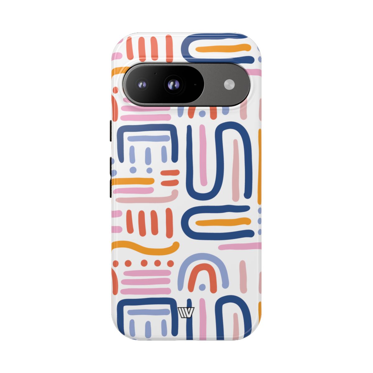 Memphis Bold Lines Tough Phone Case – Google Pixel 9, Glossy
