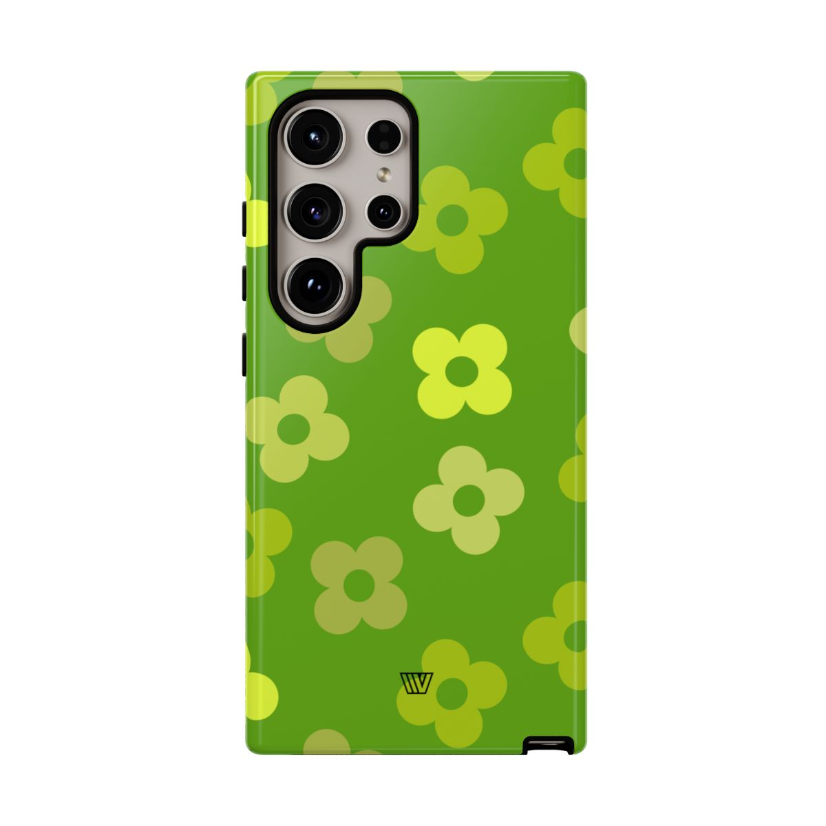 Green Retro Flowers Tough Phone Case – Samsung Galaxy S24 Ultra, Glossy