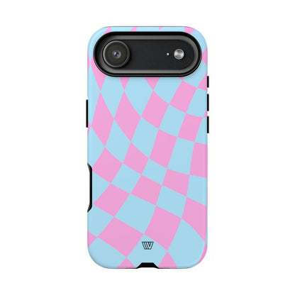 BLUE PINK CURVY CHECKERBOARD | Tough Phone Case