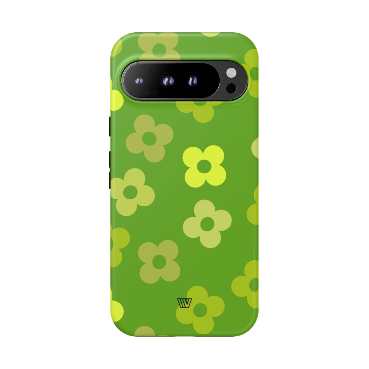 Green Retro Flowers Tough Phone Case – Google Pixel 9 Pro XL, Matte