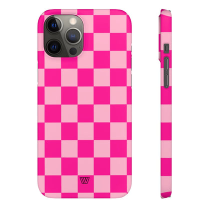 HOT PINK CHECKERBOARD | Slim Phone Case
