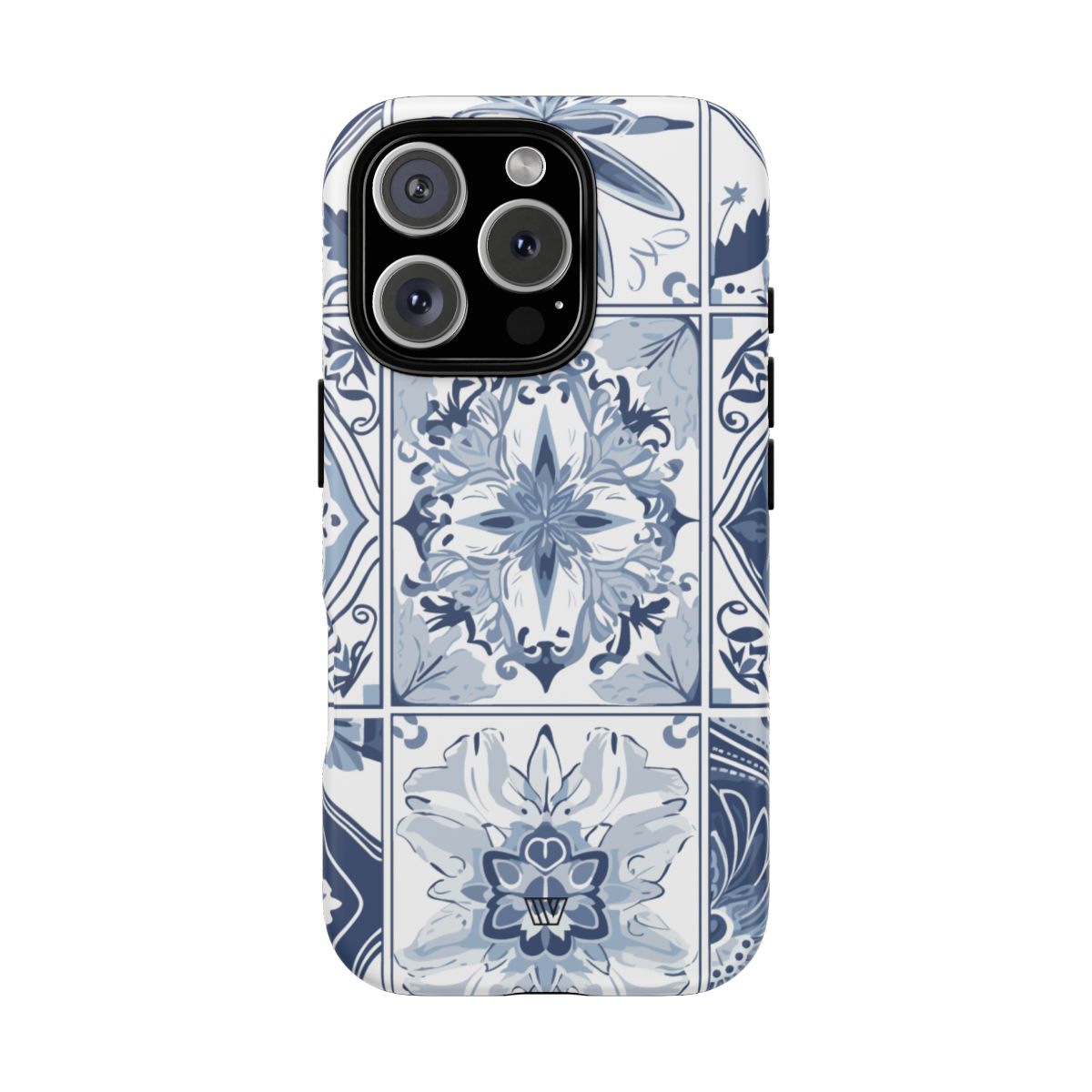 BLUE WHITE TILE | Tough Phone Case