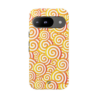 Abstract Spiral Orange Tough Phone Case – Google Pixel 9, Matte