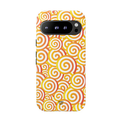 Abstract Spiral Orange Tough Phone Case – Google Pixel 9 Pro, Matte