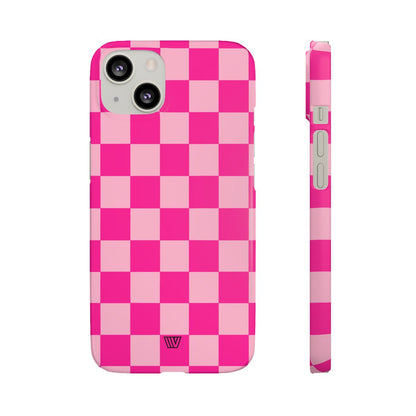 HOT PINK CHECKERBOARD | Slim Phone Case