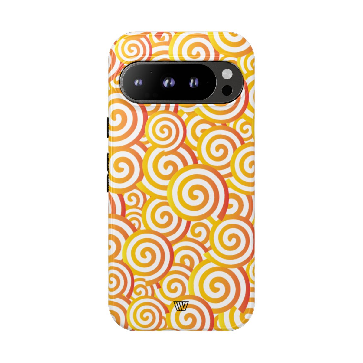 Abstract Spiral Orange Tough Phone Case – Google Pixel 9 Pro, Glossy