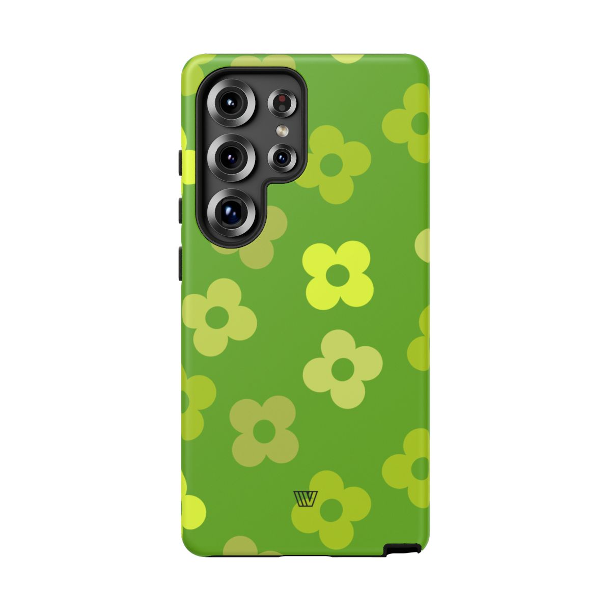 Green Retro Flowers Tough Phone Case – Samsung Galaxy S25 Ultra, Matte