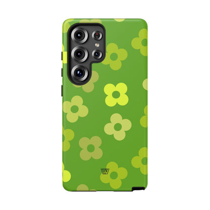 Green Retro Flowers Tough Phone Case – Samsung Galaxy S25 Ultra, Matte