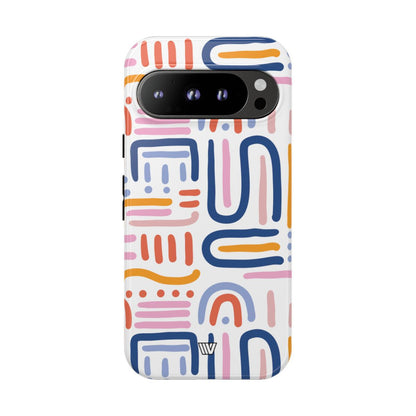 Memphis Bold Lines Tough Phone Case – Google Pixel 9 Pro, Glossy