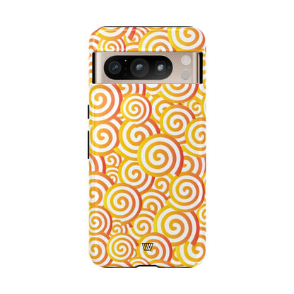 Abstract Spiral Orange Tough Phone Case – Google Pixel 8 Pro, Glossy