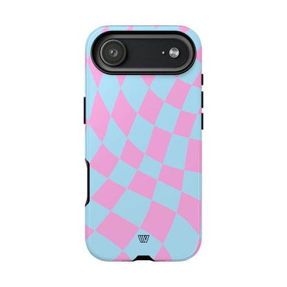 BLUE PINK CURVY CHECKERBOARD | Tough Phone Case
