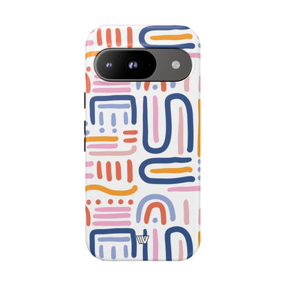 Memphis Bold Lines Tough Phone Case – Google Pixel 9, Matte