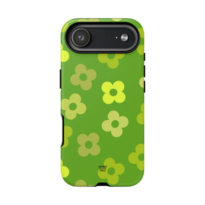 Green Retro Flowers Tough Phone Case – iPhone 17 Air, Matte