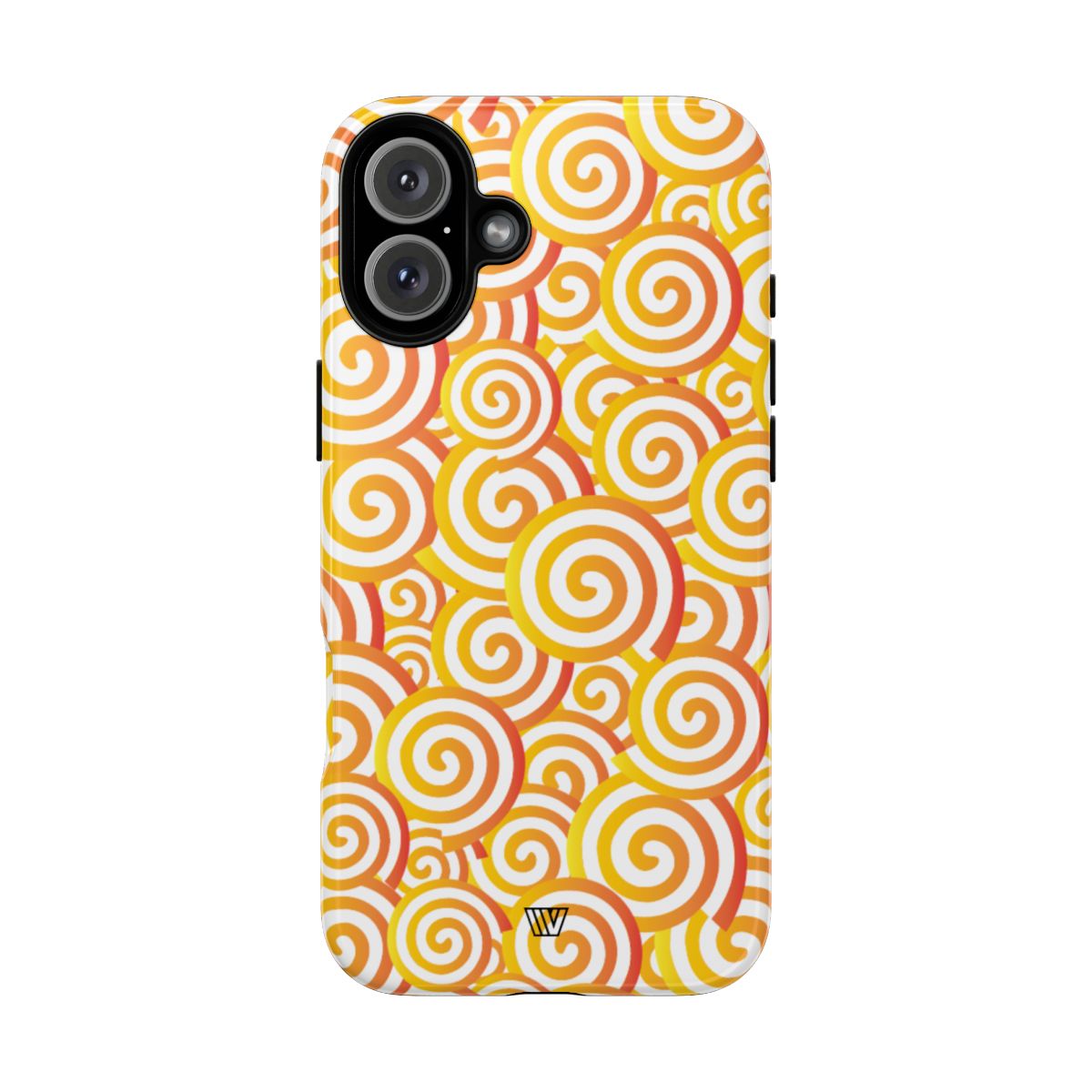 Abstract Spiral Orange Tough Phone Case – iPhone 16 Plus, Glossy