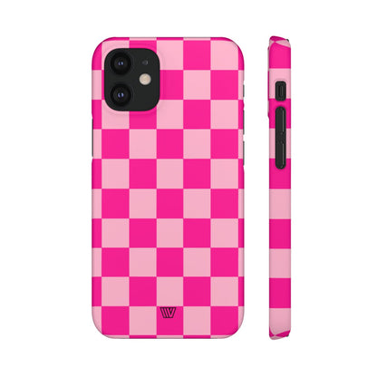 HOT PINK CHECKERBOARD | Slim Phone Case