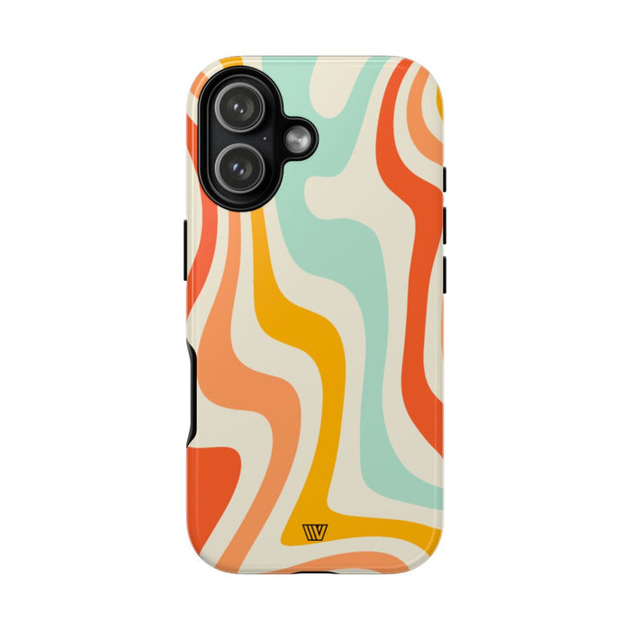 Retro Groovy Swirls Tough Phone Case – iPhone 17, Glossy