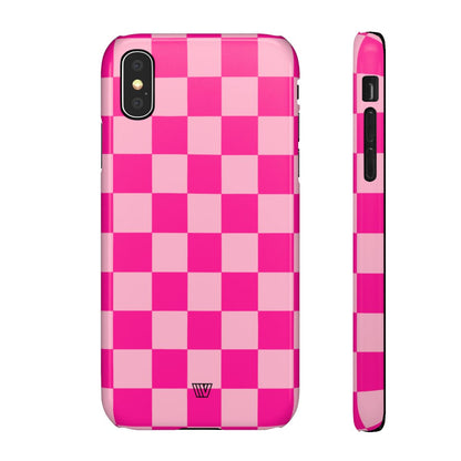 HOT PINK CHECKERBOARD | Slim Phone Case