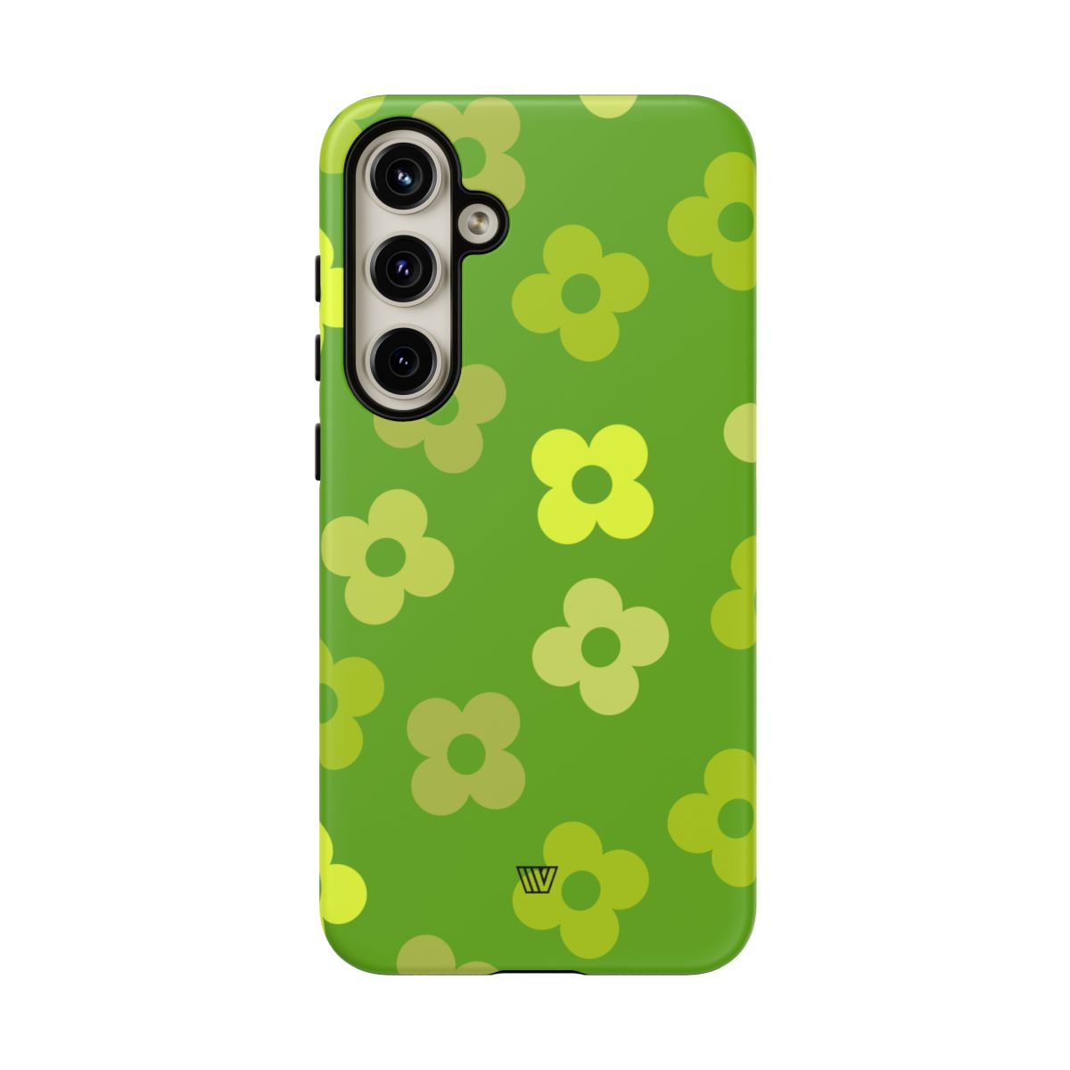 Green Retro Flowers Tough Phone Case – Samsung Galaxy S24 Plus, Matte
